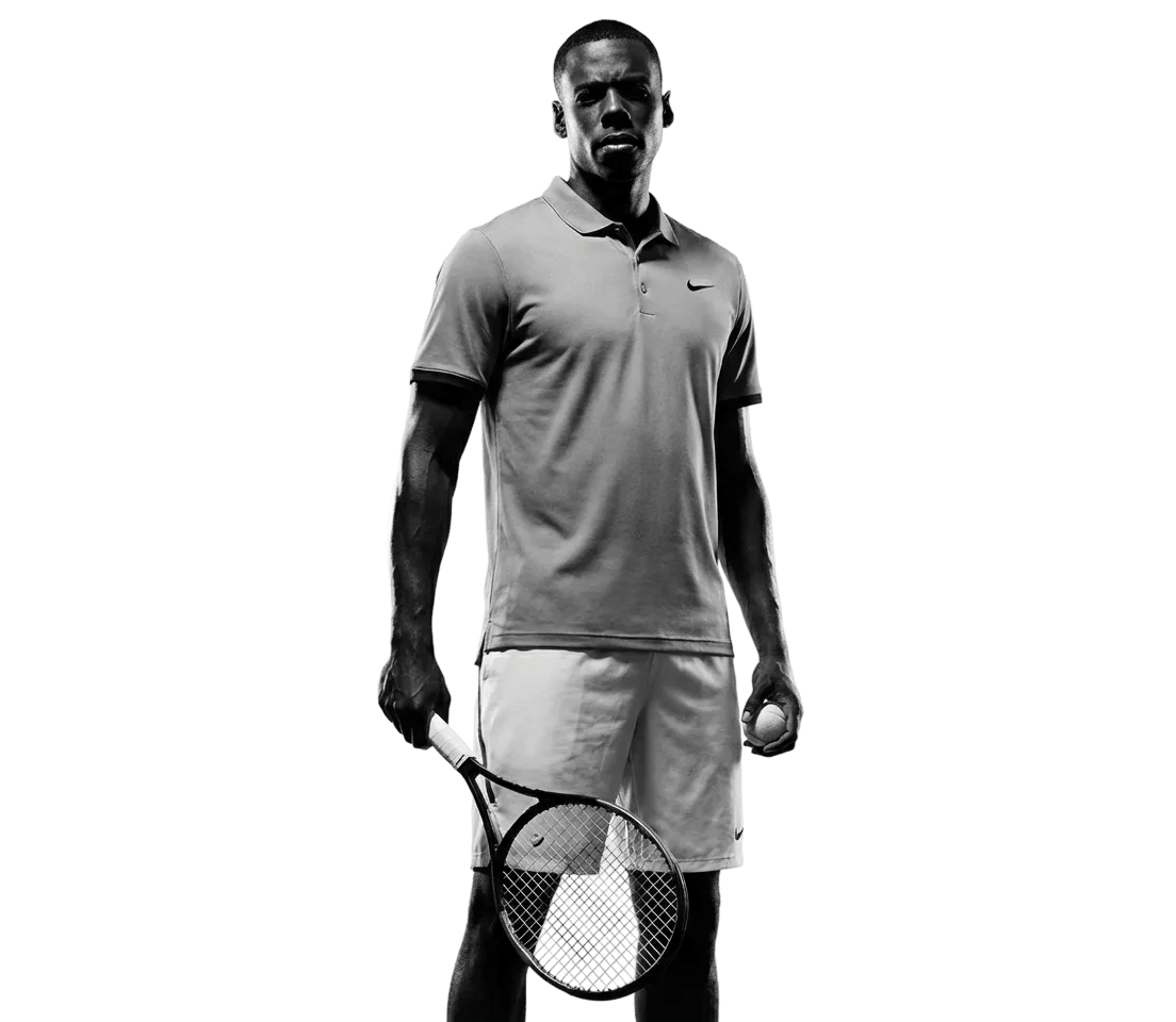 Tennis player ready for a battle